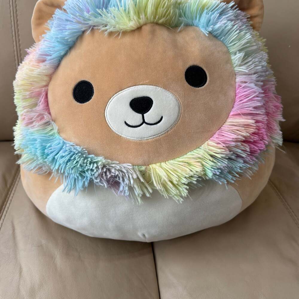 Squishmallows Leonard The Rainbow Lion 16 inch Jumbo BIG Plush Toy. Soft Kids